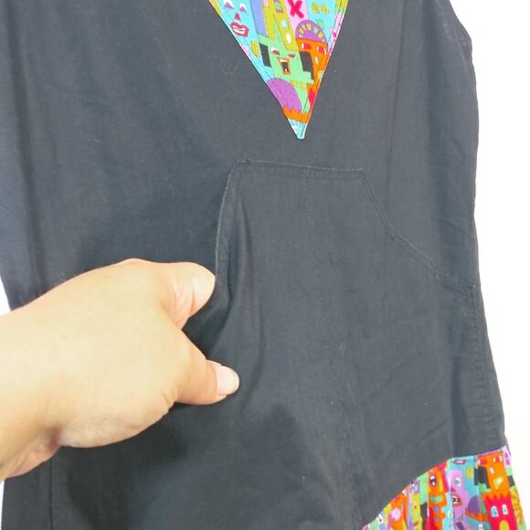 Single Track Design Black Tunic Style Artsy Funky Dress Size Small - Picture 7 of 7